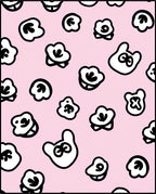 Pink Floral Whimsical Cloud Shapes Rug