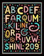 Pop Art Alphabet Colorful Confetti Rug