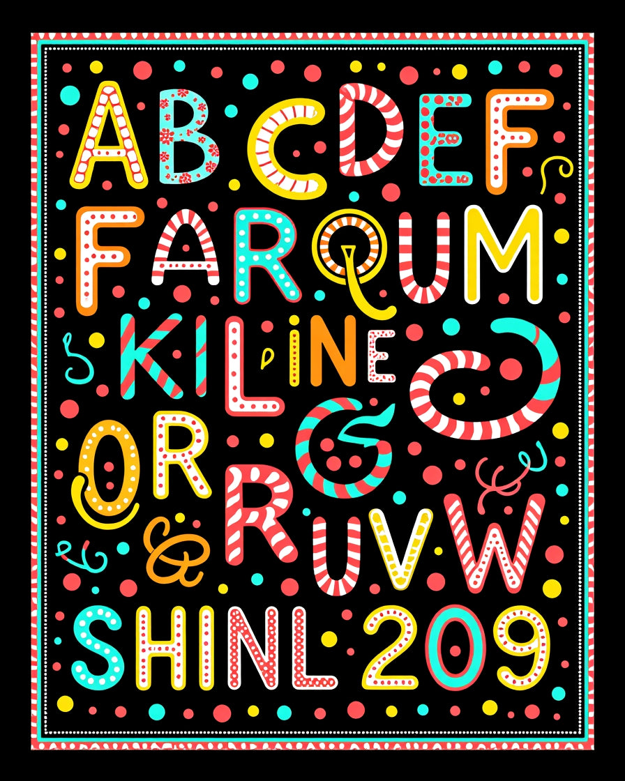 Pop Art Alphabet Colorful Confetti Rug