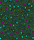 Colorful Neon Alphabet Circles Rug