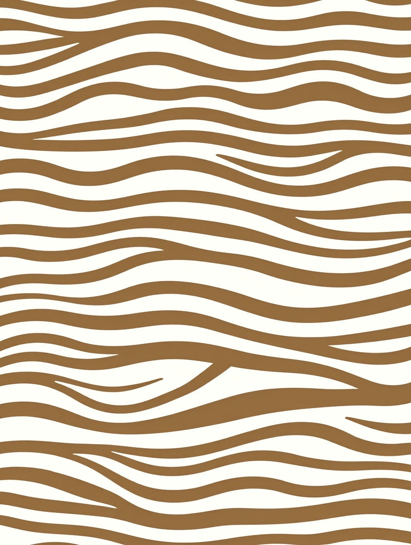 Brown White Wavy Stripes Rug