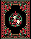 Crimson Dog Floral Garden Frame Rug