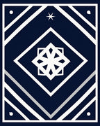 Navy White Geometric Starburst Medallion Rug