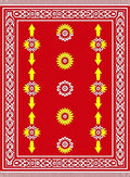 Bold Red Sun Flower Arrow Rug