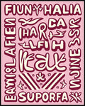 Pink Cream Retro Typographic Collage Rug