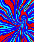 Psychedelic Red Blue Swirl Flow Rug