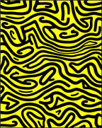 Bold Black Yellow Wavy Lines Rug