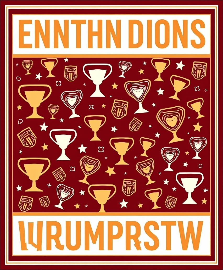 Golden Trophies Red Starburst Rug