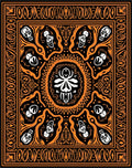 Bold Orange Skull Mandala Rug