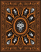 Bold Orange Skull Mandala Rug