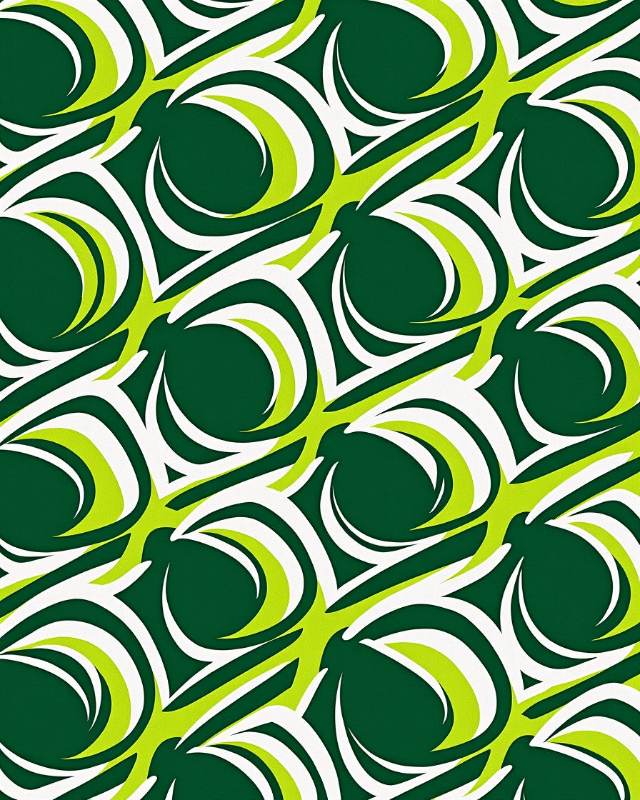 Emerald Green Swirl Abstract Rug