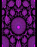 Vibrant Pink Floral Crested Sunburst Rug