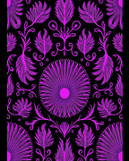 Vibrant Pink Floral Crested Sunburst Rug