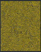 Golden Swirl Abstract Terrain Rug