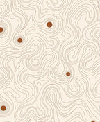 Organic Cream Brown Swirl Topography Rug