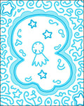 Playful Aqua Stars Swirls Rug