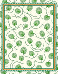 Cream Green Leafy Vine Border Rug
