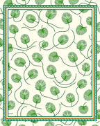 Cream Green Leafy Vine Border Rug