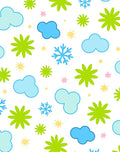 Whimsical Cloud Snowflake Star Burst Rug