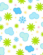 Whimsical Cloud Snowflake Star Burst Rug