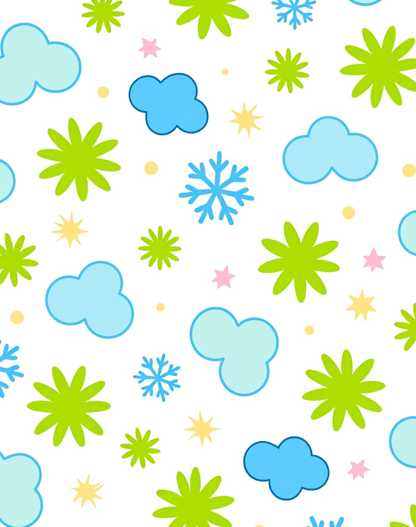 Whimsical Cloud Snowflake Star Burst Rug
