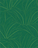Emerald Green Leafy Woven Rug