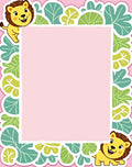 Whimsical Lion Jungle Leaf Pink Rug