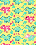 Cute Teal Pink Dinosaur Pals Rug