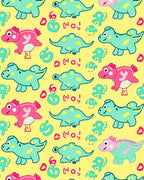 Cute Teal Pink Dinosaur Pals Rug