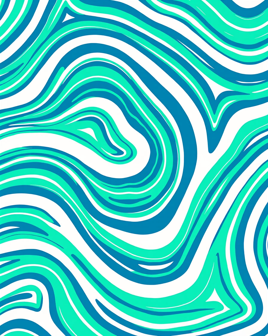 Modern Blue Aqua Swirl Rug