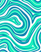 Modern Blue Aqua Swirl Rug