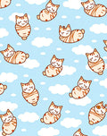 Cute Sleeping Cats In Sky Clouds Rug