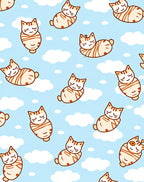 Cute Sleeping Cats In Sky Clouds Rug