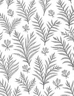 Minimalist Black Fern Leaf Arrangement Rug