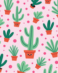 Whimsical Cute Cactus Polka Dot Rug