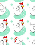 Cute White Chicken Farm Animals Rug