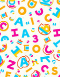 Vibrant Alphabet And Numbers Whimsical Collage Rug