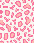 Chic Pink Cow Abstract Floral Rug
