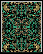 Emerald Green Monkey Foliage Tapestry Rug