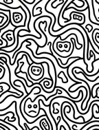Whimsical Black And White Doodle Swirls Rug