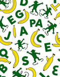 Playful Green Monkey Banana Alphabet Rug