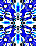 Bold Blue Geometric Medallion Rug
