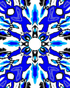 Bold Blue Geometric Medallion Rug