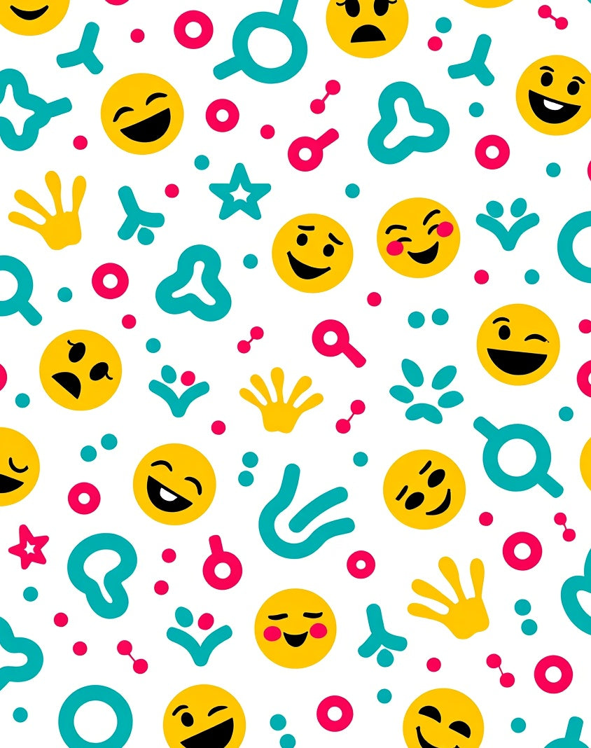 Yellow Emoji Collage Bright Fun Rug