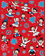 Joyful Children Red Festive Medallion Rug
