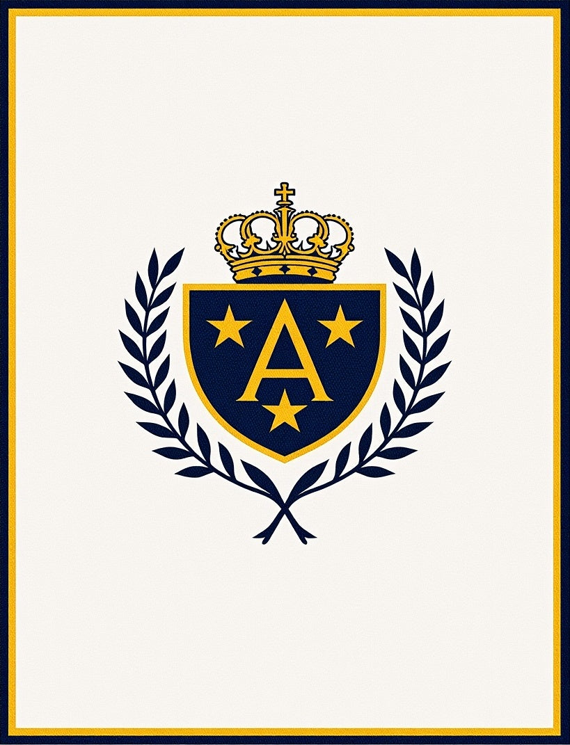 Golden Crown A Emblem Laurel Wreath Rug