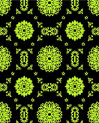 Vibrant Neon Floral Tessellation Rug