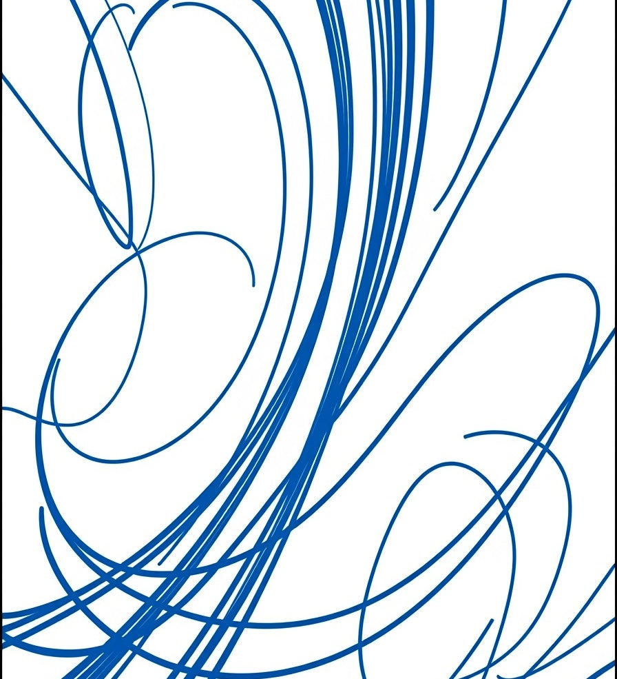 Bold Cobalt Swirls Abstract Lines Rug