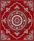 Crimson Medallion Floral Lace Rug