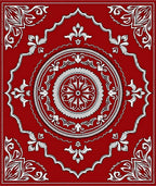Crimson Medallion Floral Lace Rug